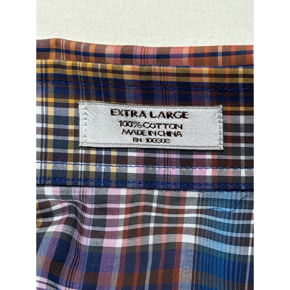 Peter Millar Mens Extra Large Plaid Button Down Long Sleeve Shirt 100% Cotton - Picture 3 of 9
